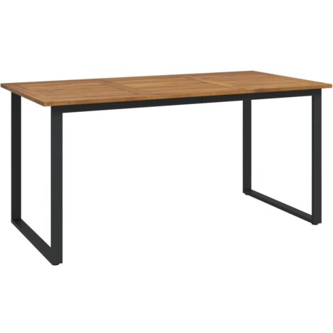Garden Table with U-shaped Legs 160x80x75 cm Solid Wood Acacia vidaXL