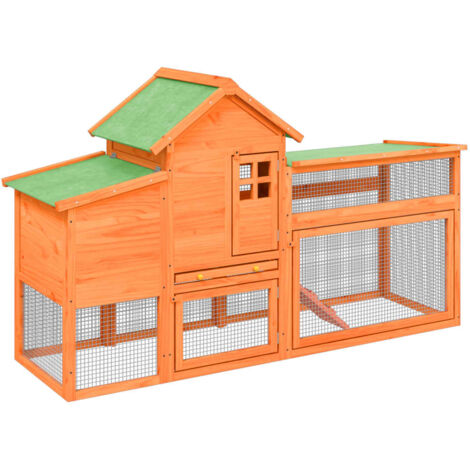 Chicken Coop Brown 186.5x58.5x113 cm Solid Wood Pine vidaXL
