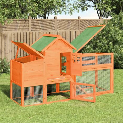Chicken Coop Brown 186.5x58.5x113 cm Solid Wood Pine vidaXL