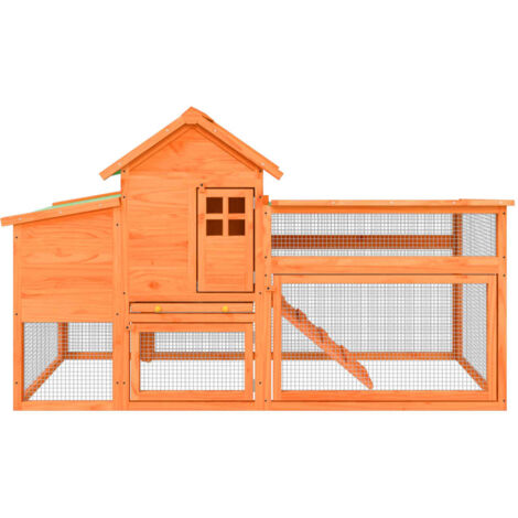Chicken Coop Brown 186.5x58.5x113 cm Solid Wood Pine vidaXL
