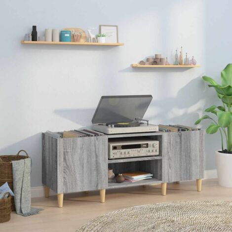 Record Cabinet Grey Sonoma 121x38x48 cm Engineered Wood vidaXL