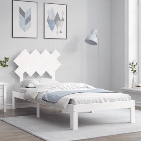 Bed Frame without Mattress White 90x200 cm Solid Wood Pine vidaXL (1/5)