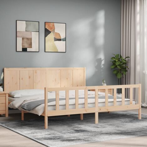 Bed Frame without Mattress 200x200 cm Solid Wood Pine vidaXL