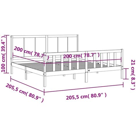 Bed Frame without Mattress 200x200 cm Solid Wood Pine vidaXL