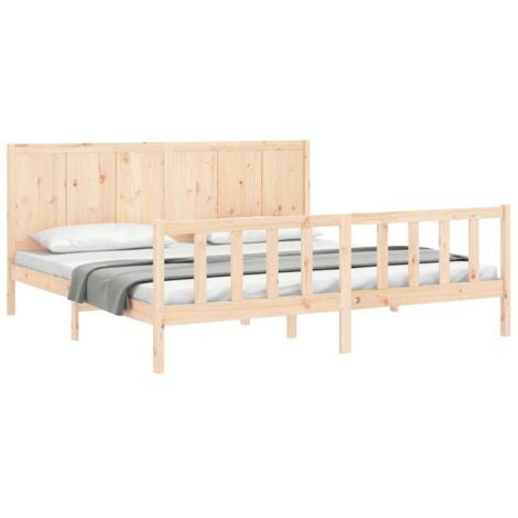 Bed Frame without Mattress 200x200 cm Solid Wood Pine vidaXL
