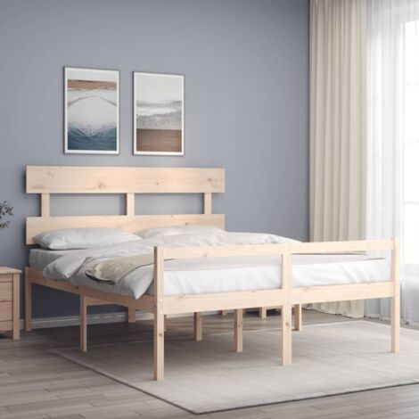 Senior Bed without Mattress 160x200 cm Solid Wood vidaXL (1/5)