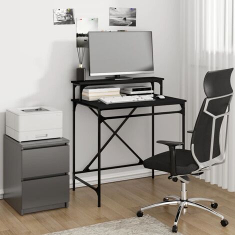 Desk Black 80x50x90 cm Engineered Wood and Iron vidaXL (1/5)