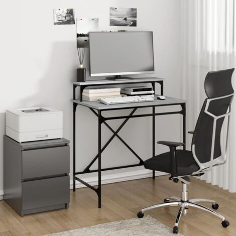 Desk Grey Sonoma 80x50x90 cm Engineered Wood and Iron vidaXL (1/5)