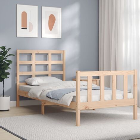 Bed Frame without Mattress 90x190 cm Single Solid Wood Pine vidaXL (1/5)