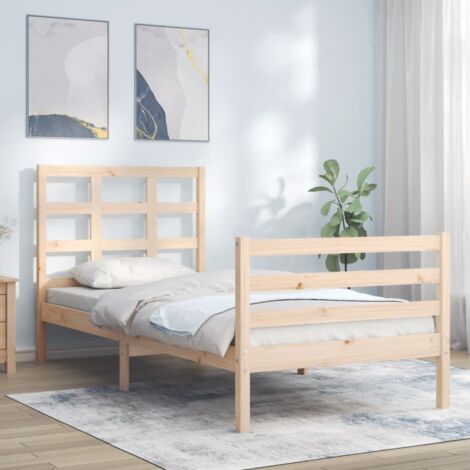 Bed Frame without Mattress 90x200 cm Solid Wood vidaXL (1/5)