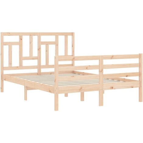 Bed Frame without Mattress Small Double Solid Wood vidaXL