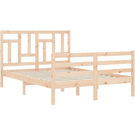 Bed Frame without Mattress Small Double Solid Wood vidaXL
