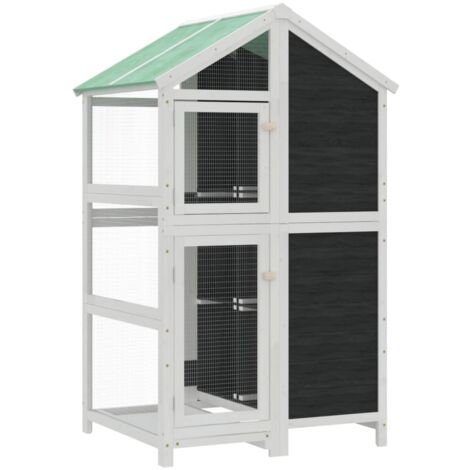 Bird House Grey 97x81x152 cm Solid Wood Pine vidaXL