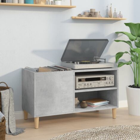 Record Cabinet Concrete Grey 84.5x38x48 cm Engineered Wood vidaXL