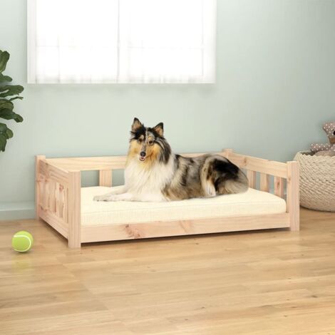 Dog Bed 95.5x65.5x28 cm Solid Wood Pine vidaXL