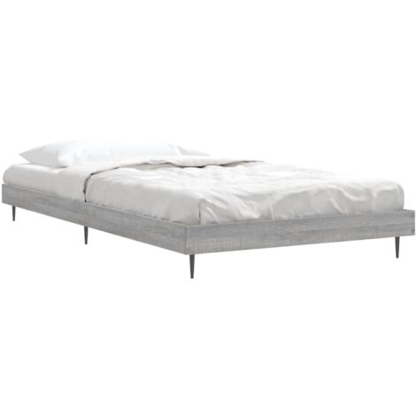 Bed Frame without Mattress Grey Sonoma 90x200 cm Engineered Wood vidaXL (1/5)