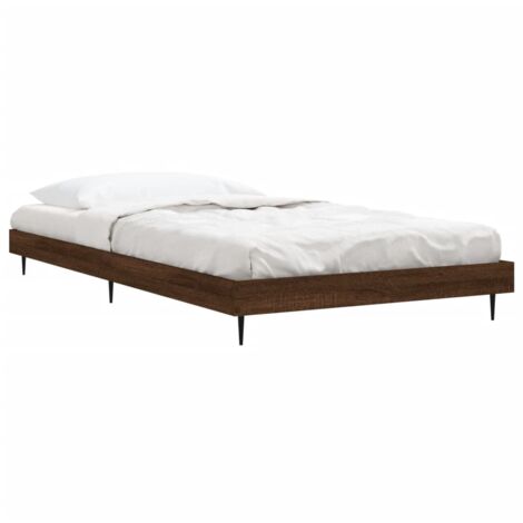 Bed Frame without Mattress Brown Oak 90x200 cm Engineered Wood vidaXL (1/5)