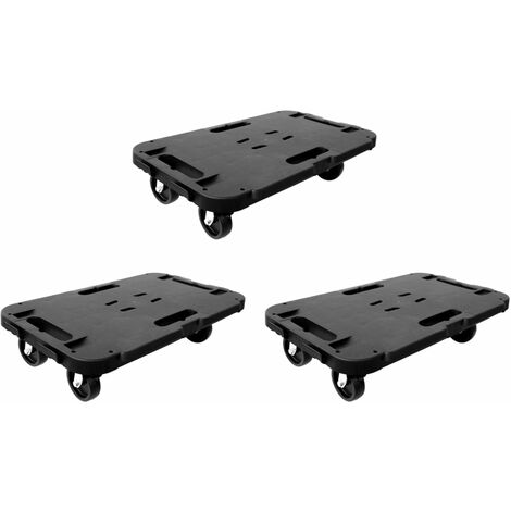 Transport Trolleys 3 pcs Black Polypropylene 300 kg vidaXL