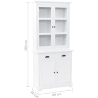 vidaXL Welsh Dresser with 4 Doors MDF and Pinewood 80x40x180 cm - White