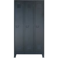 vidaXL Locker Cabinet Metal Industrial Style 90x45x180 cm - Black