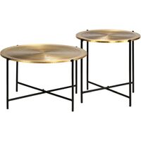 vidaXL Table Set 2 Pieces Brass-covered MDF - Gold