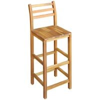 vidaXL Bar Table and Chair Set Solid Acacia Wood 3 Pieces - Brown