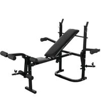 vidaXL Weight Bench with Weight Rack, Barbell and Dumbbell Set 120 kg