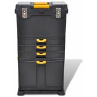 Tool Case Chest Tool Trolley Portable - Black