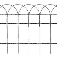 vidaXL Garden Border Fence Powder-coated Iron 10x0.4 m - Green