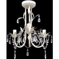 Crystal Pendant Ceiling Lamp Chandelier Elegant White - White