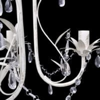 Crystal Pendant Ceiling Lamp Chandelier Elegant White - White