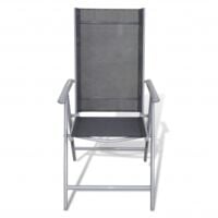 vidaXL Folding Garden Chairs 4 pcs Aluminium - Black