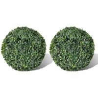 Boxwood Ball Artificial Leaf Topiary Ball 27 cm 2 pcs - Green