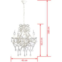 vidaXL Chandelier with 2800 Crystals E14 - White
