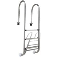 vidaXL Pool Ladder 3 Steps Stainless Steel 304 120 cm - Silver