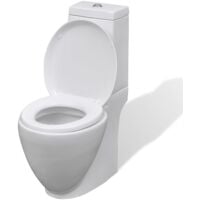 White Ceramic Toilet & Bidet Set - White