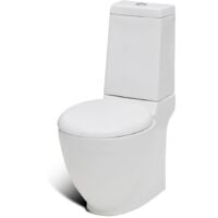 Stand Toilet & Bidet Set White Ceramic - White