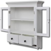 vidaXL Wooden Kitchen Wall Cabinet with Glass Door White - White