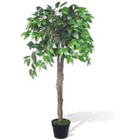 vidaXL Artificial Plant Ficus Tree with Pot 110 cm - Green