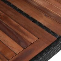 vidaXL Garden Table 240x90x74 cm Poly Rattan and Solid Acacia Wood - Black