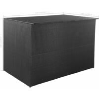 vidaXL Garden Storage Box Black 150x100x100 cm Poly Rattan - Black