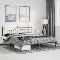 Metal Bed Frame without Mattress with Headboard Black 183x213cm vidaXL