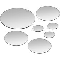 vidaXL 7 Piece Wall Mirror Set Round Glass - Silver
