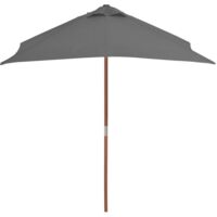 vidaXL Outdoor Parasol with Wooden Pole 150x200 cm Anthracite - Anthracite