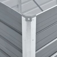 vidaXL Garden Raised Bed Galvanised Steel 100x40x77 cm Grey - Grey