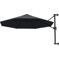 vidaXL Wall-Mounted Parasol with Metal Pole 300 cm Anthracite