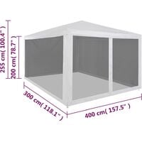 vidaXL Party Tent with 4 Mesh Sidewalls 4x3 m - Black