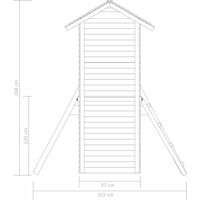 vidaXL Playhouse with Ladder, Slide and Swings 390x353x268 cm Wood - Brown