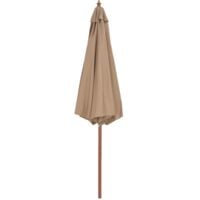 vidaXL Outdoor Parasol with Wooden Pole 300 cm Taupe - Taupe