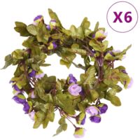 Christmas Flower Garlands 6 pcs Light Purple 215 cm vidaXL